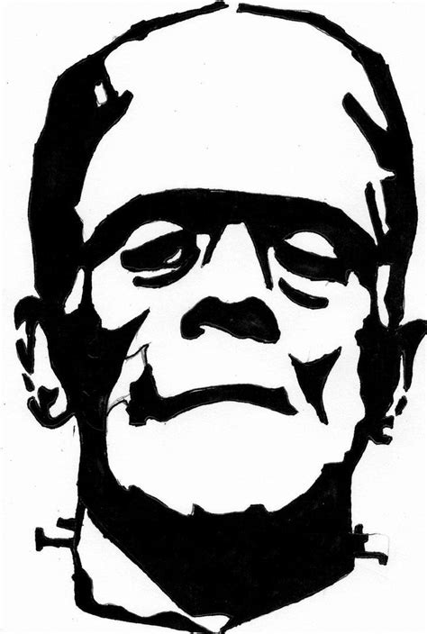 Stencil Frankenstein Face Template